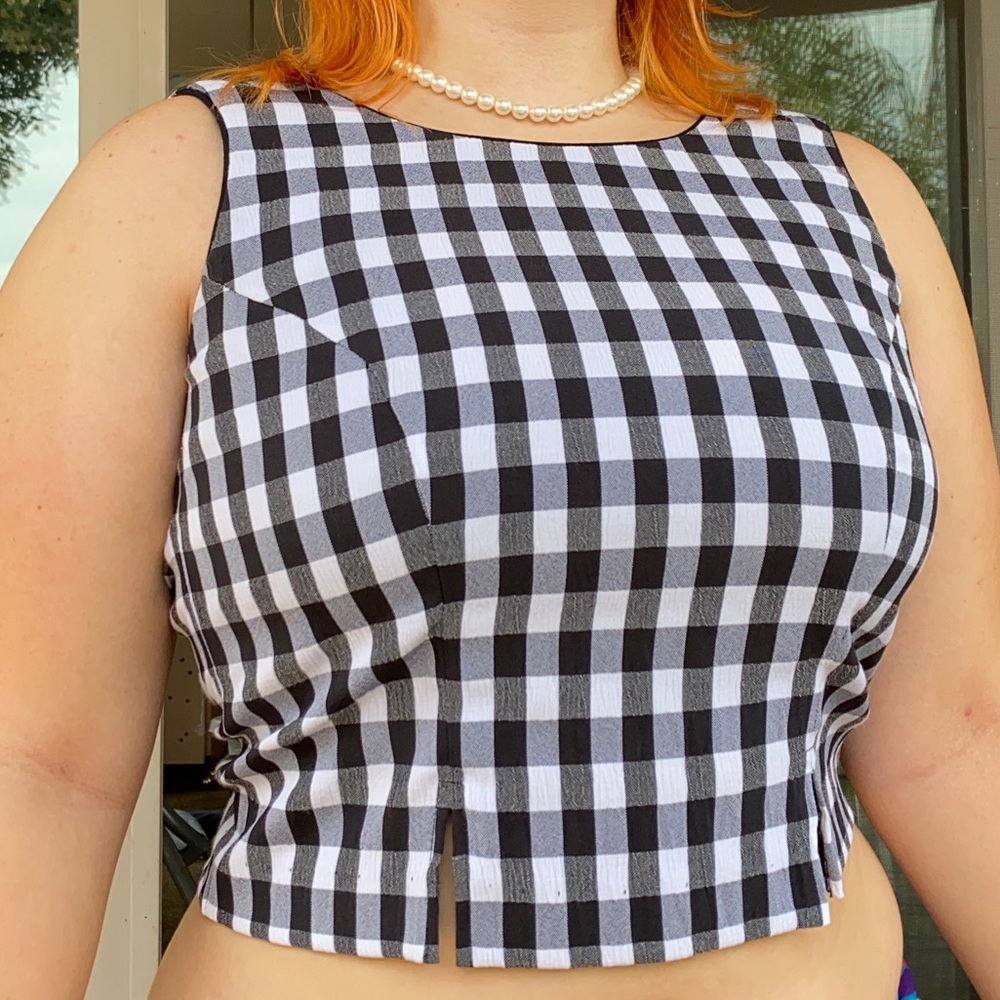 Vintage style Black White Checker Shirt